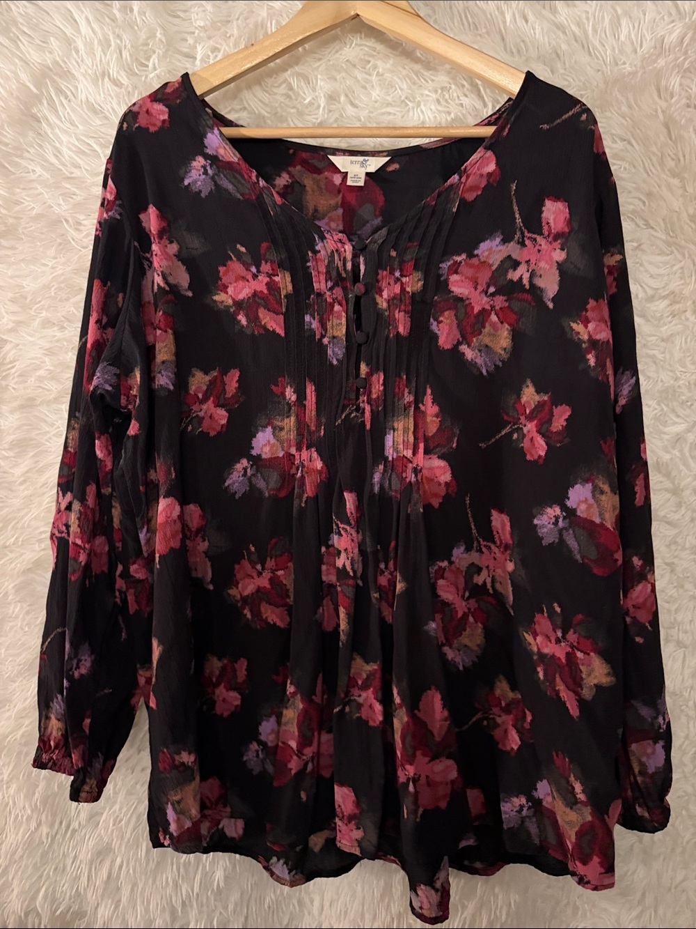 Terra & Sky Peasant Blouse 2X